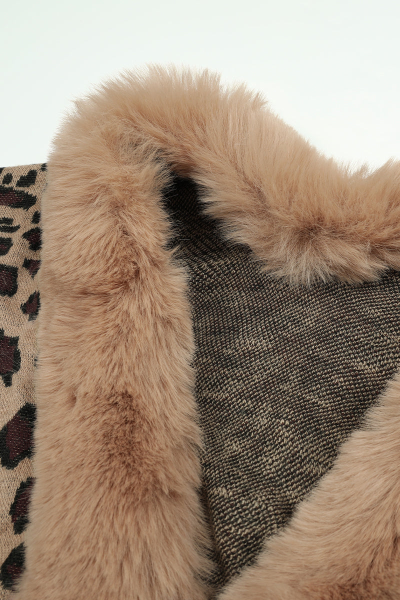 Street Elegant Leopard Patchwork Outerwear