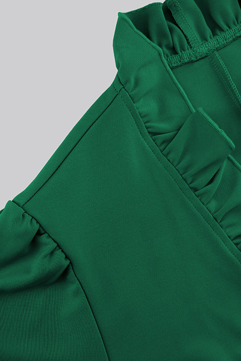 Elegant Solid Buckle Flounce Lotus Leaf Collar Outerwear(5 Colors)