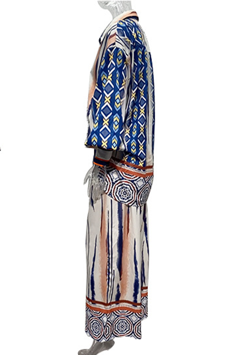 Casual Geometric Printing V Neck Two Pieces