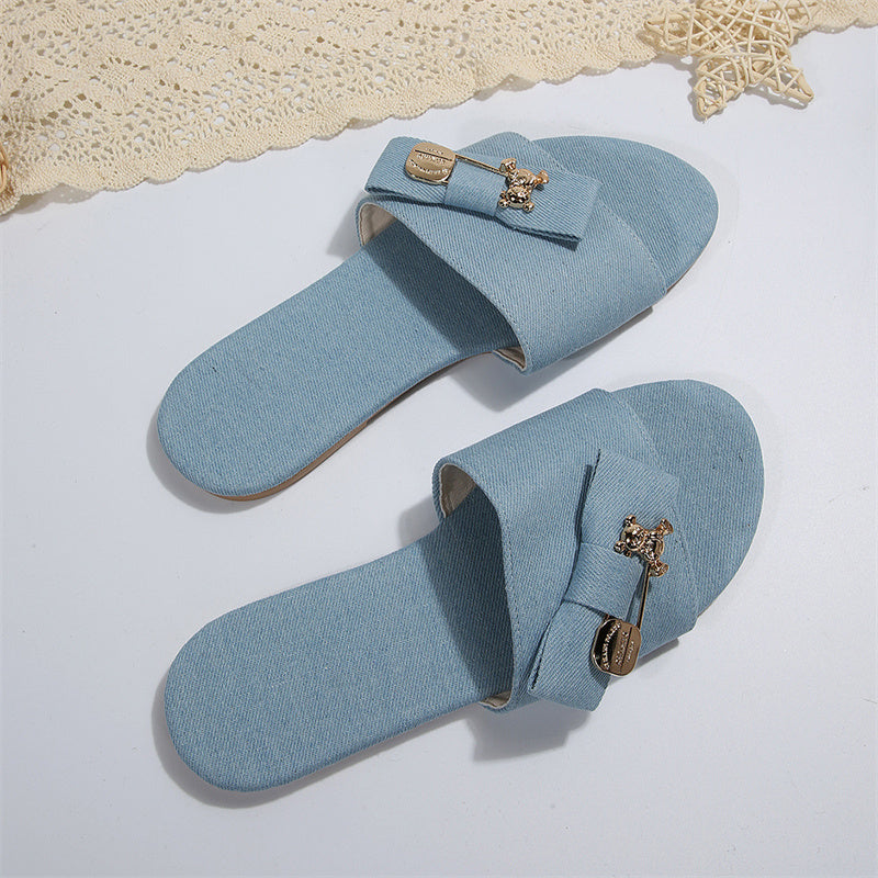 Casual Daily Patchwork Metal Accessories Decoration Solid Color Round Comfortable Shoes