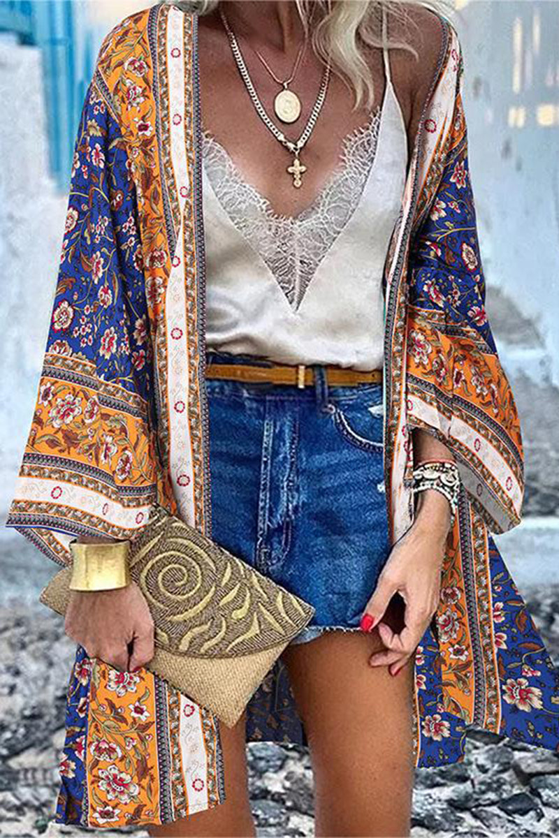 College Print Patchwork Cardigan Collar Outerwear(16 Colors)