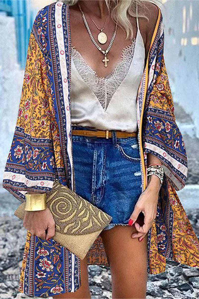 College Print Patchwork Cardigan Collar Outerwear(16 Colors)