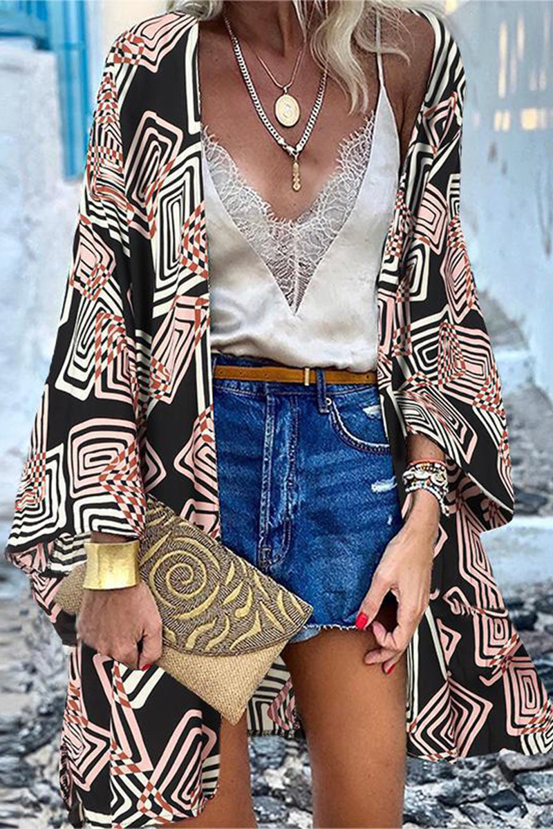 College Print Patchwork Cardigan Collar Outerwear(16 Colors)