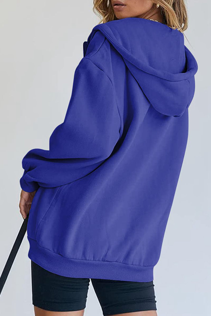 Casual Sportswear Solid Pocket Hooded Collar Outerwear(13 Colors)