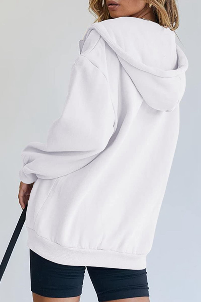 Casual Sportswear Solid Pocket Hooded Collar Outerwear(13 Colors)
