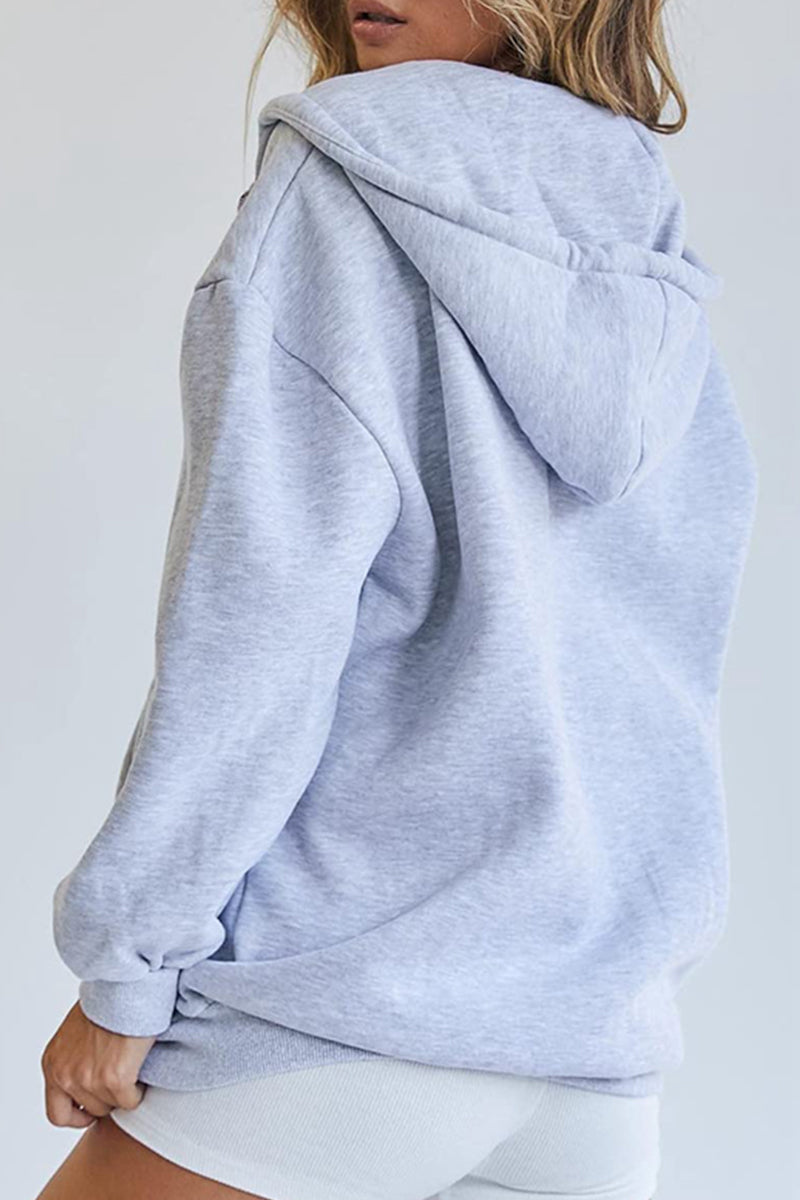 Casual Sportswear Solid Pocket Hooded Collar Outerwear(13 Colors)