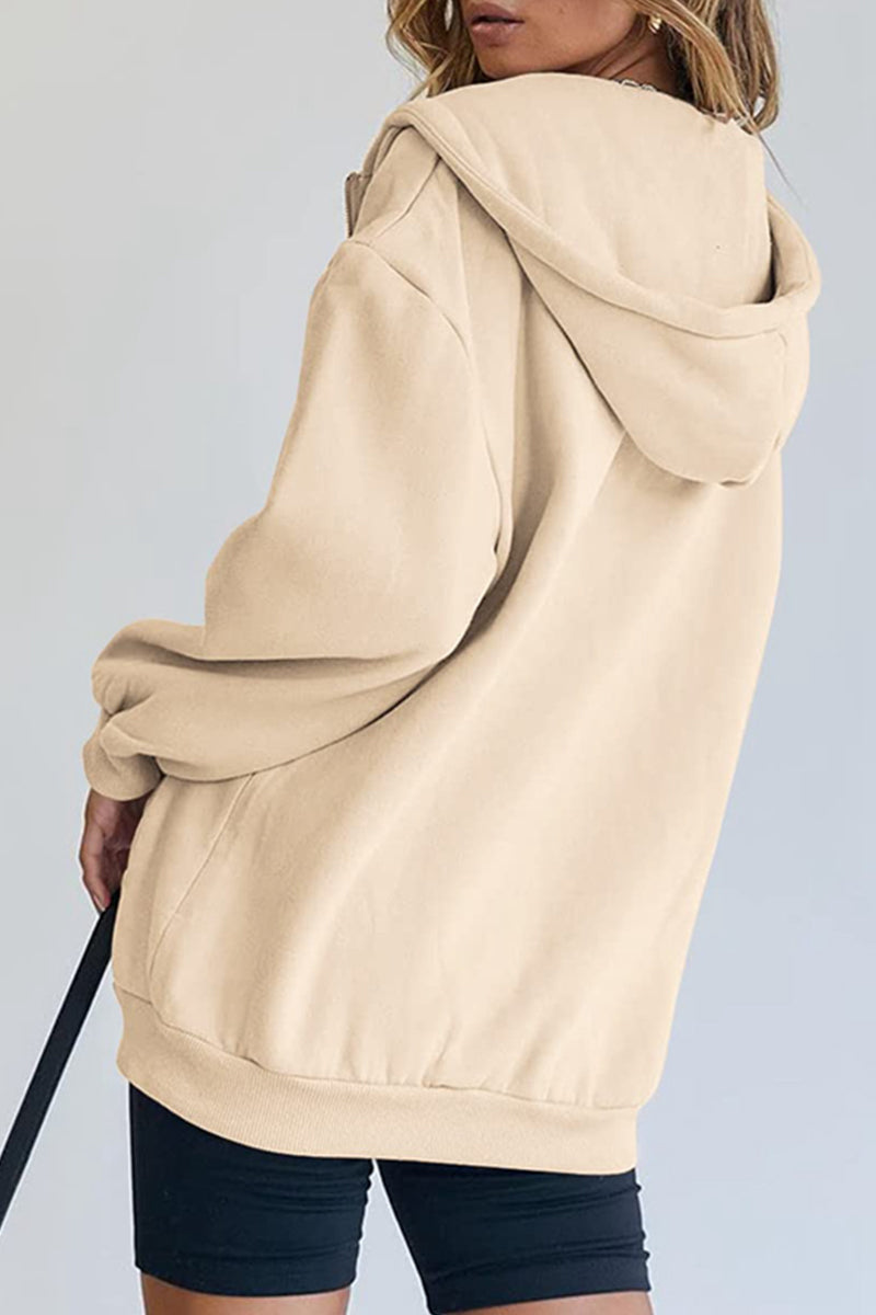 Casual Sportswear Solid Pocket Hooded Collar Outerwear(13 Colors)