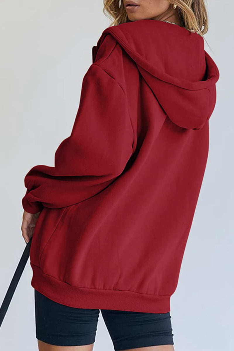 Casual Sportswear Solid Pocket Hooded Collar Outerwear(13 Colors)