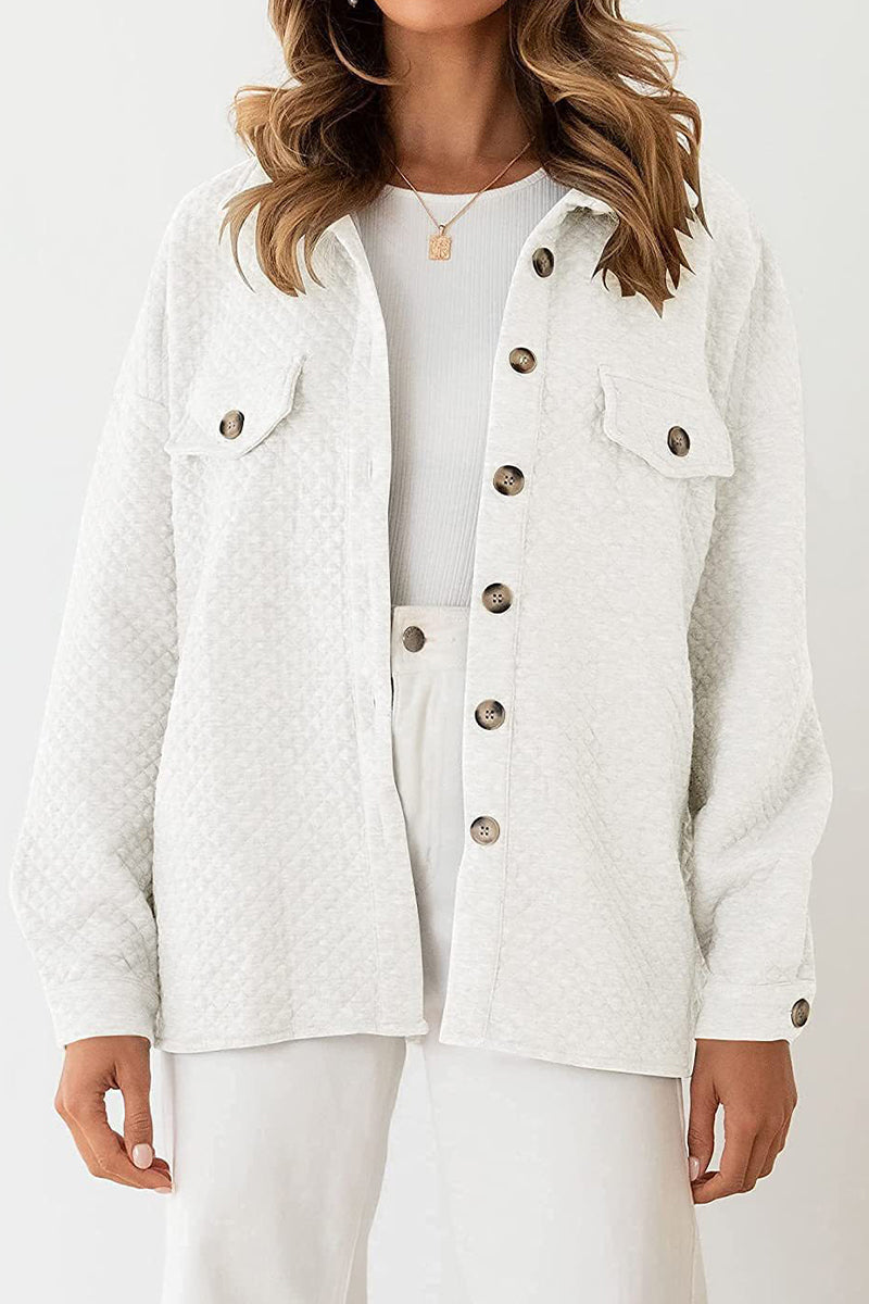 Casual Solid Buttons Turndown Collar Outerwear(6 Colors)