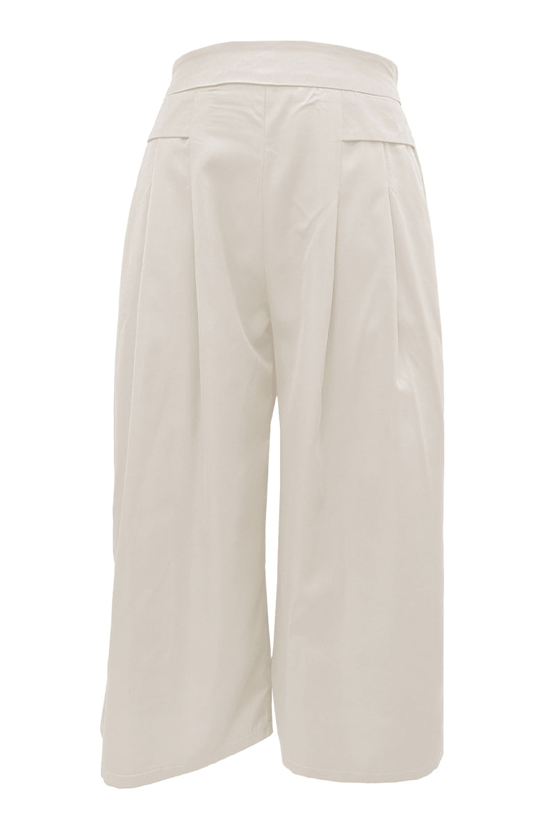 Casual Simplicity Solid Pocket Loose High Waist Wide Leg Solid Color Bottoms(6 Colors)