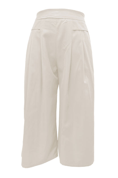 Casual Simplicity Solid Pocket Loose High Waist Wide Leg Solid Color Bottoms(6 Colors)