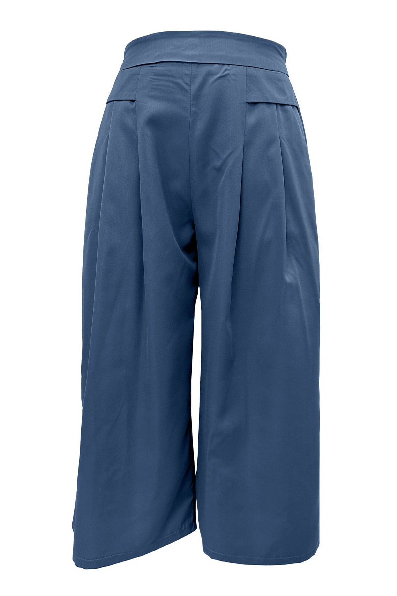 Casual Simplicity Solid Pocket Loose High Waist Wide Leg Solid Color Bottoms(6 Colors)