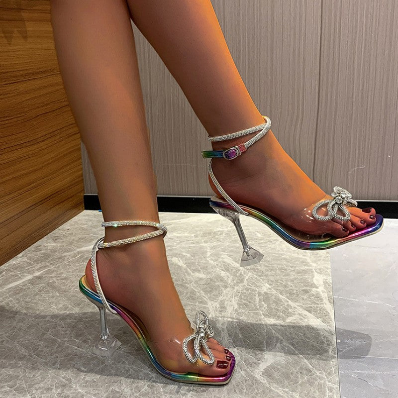Casual Patchwork With Bow Square Comfortable Out Door Shoes (Heel Height 3.54in)
