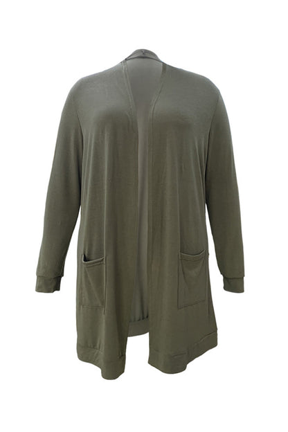 Casual Solid Pocket Cardigan Collar Outerwear