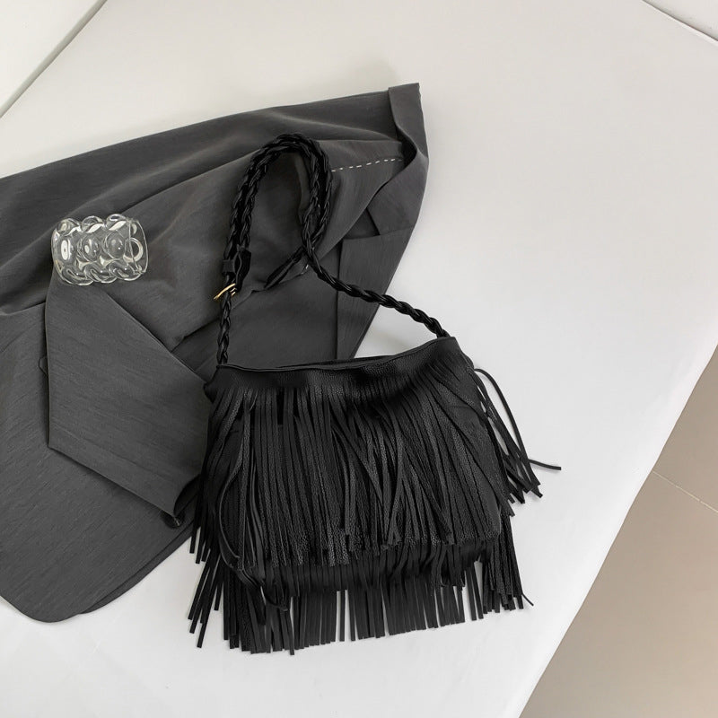 Casual Daily Solid Tassel Bags