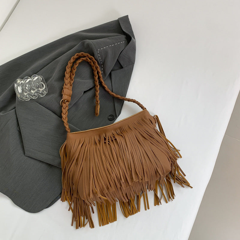 Casual Daily Solid Tassel Bags
