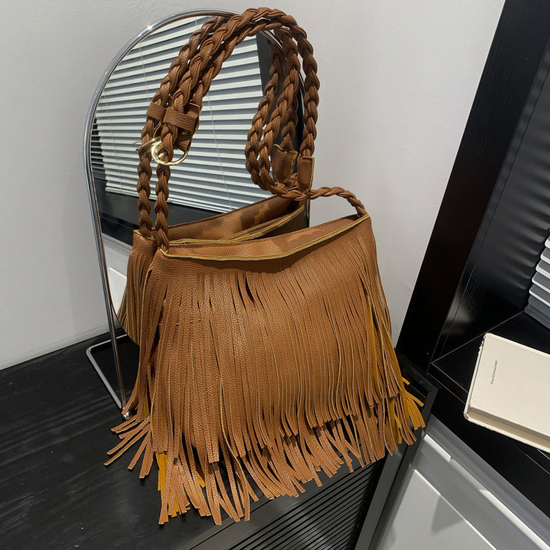 Casual Daily Solid Tassel Bags