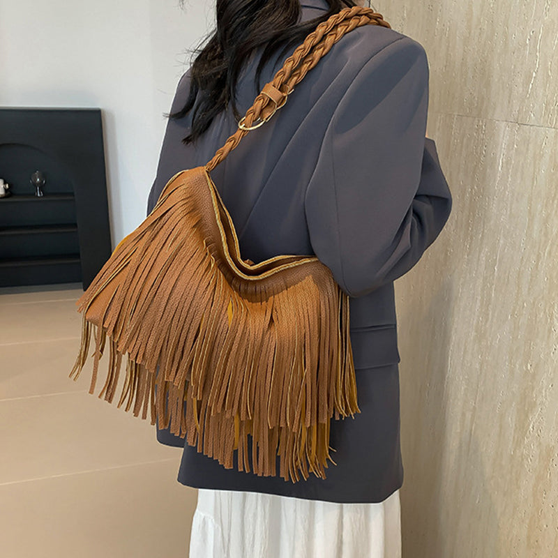 Casual Daily Solid Tassel Bags