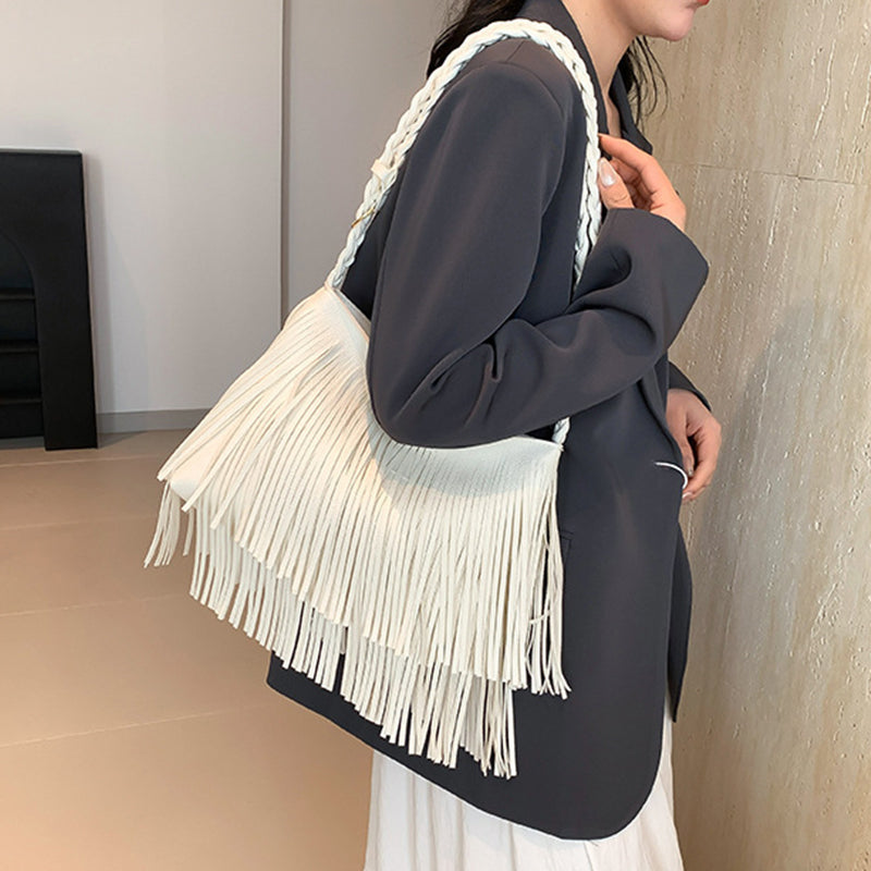 Casual Daily Solid Tassel Bags