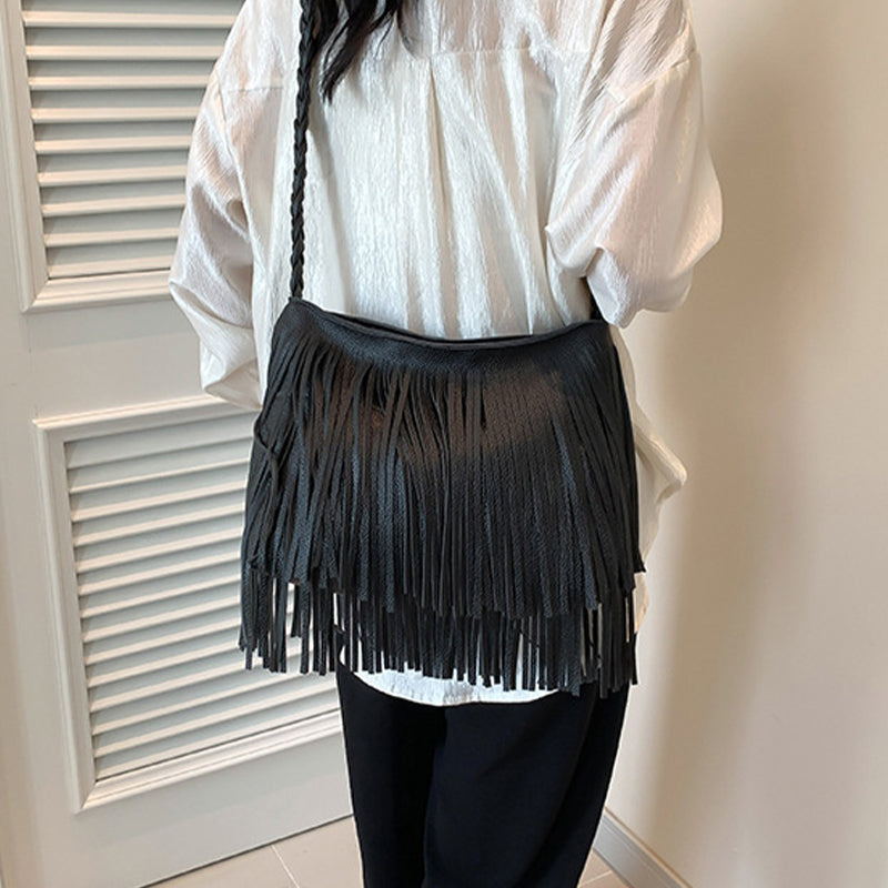 Casual Daily Solid Tassel Bags