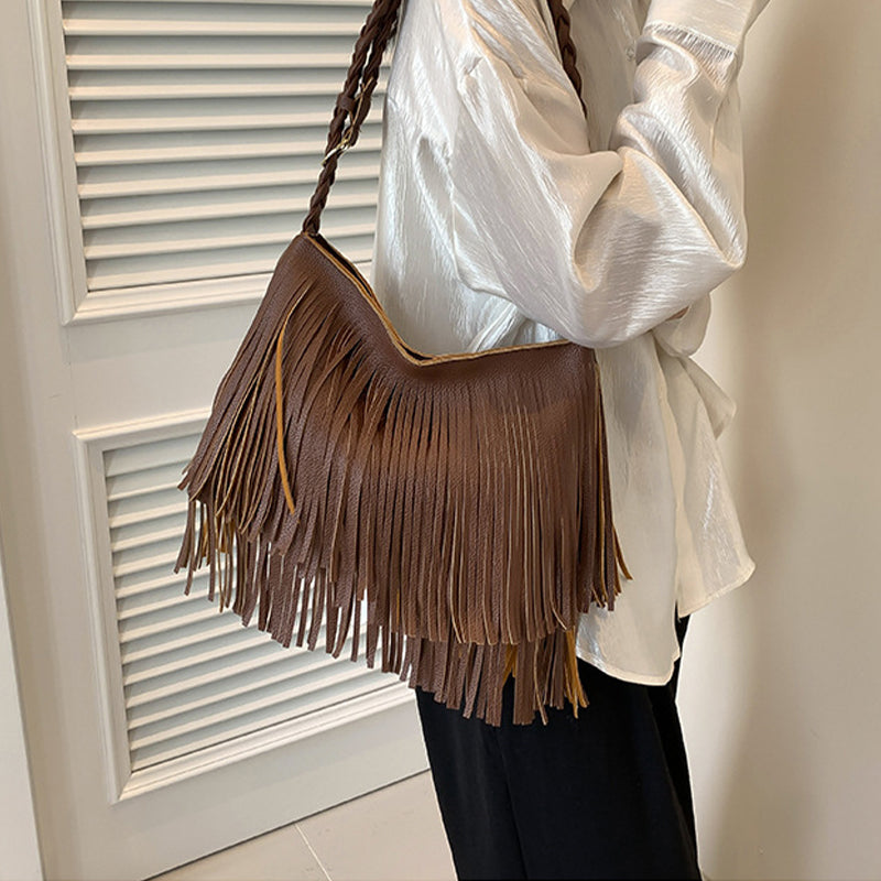 Casual Daily Solid Tassel Bags