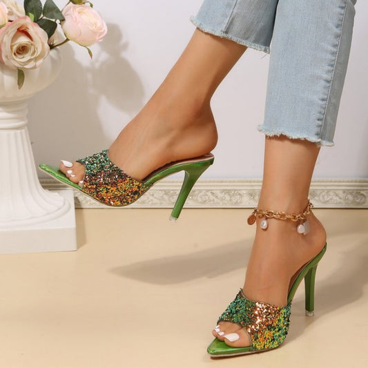 Casual Patchwork Pointed Out Door Shoes (Heel Height 3.15in)