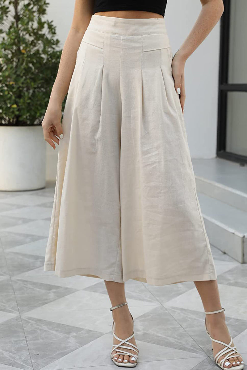 Casual Simplicity Solid Pocket Loose High Waist Wide Leg Solid Color Bottoms(6 Colors)