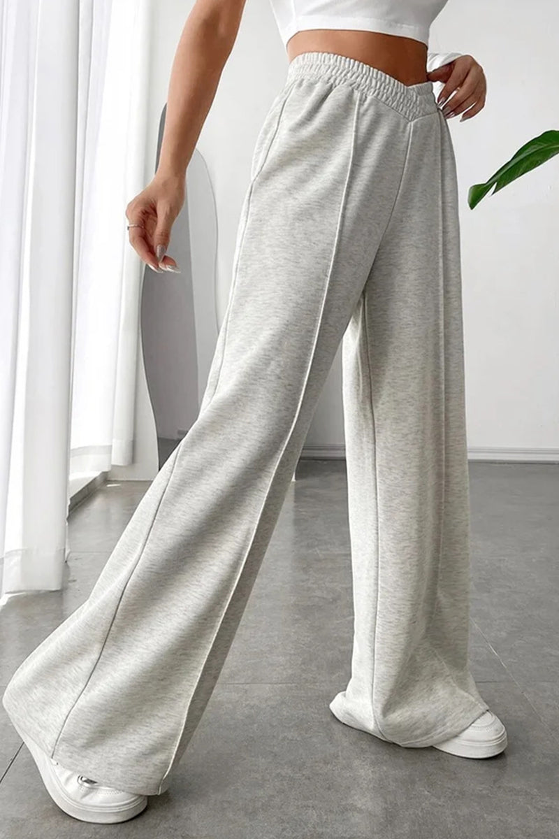 Casual Solid Asymmetrical Loose Wide Leg Solid Color Bottoms