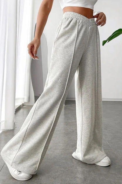 Casual Solid Asymmetrical Loose Wide Leg Solid Color Bottoms