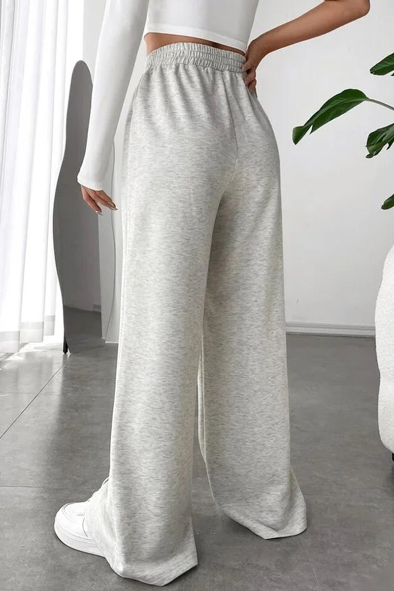 Casual Solid Asymmetrical Loose Wide Leg Solid Color Bottoms