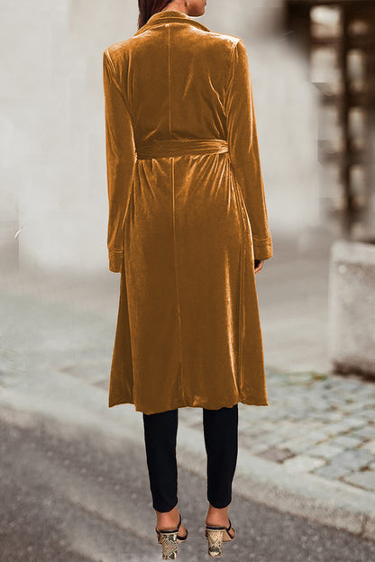 British Style Elegant Solid Pocket Turn-back Collar Outerwear(5 Colors)