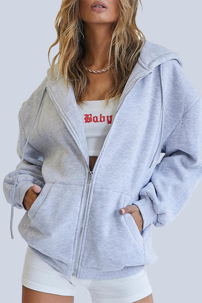 Casual Sportswear Solid Pocket Hooded Collar Outerwear(13 Colors)