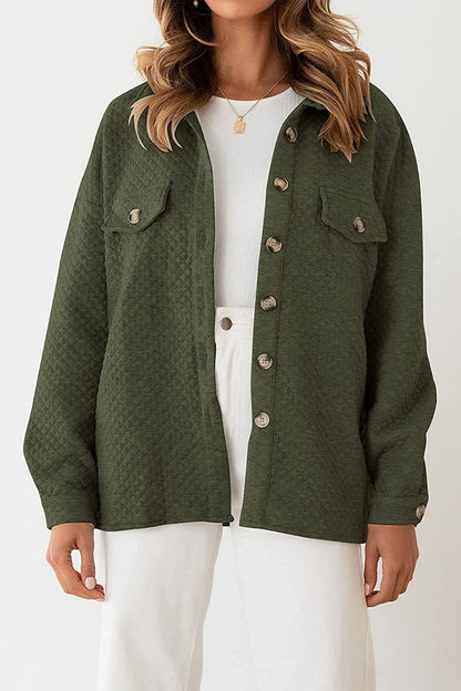 Casual Solid Buttons Turndown Collar Outerwear(6 Colors)