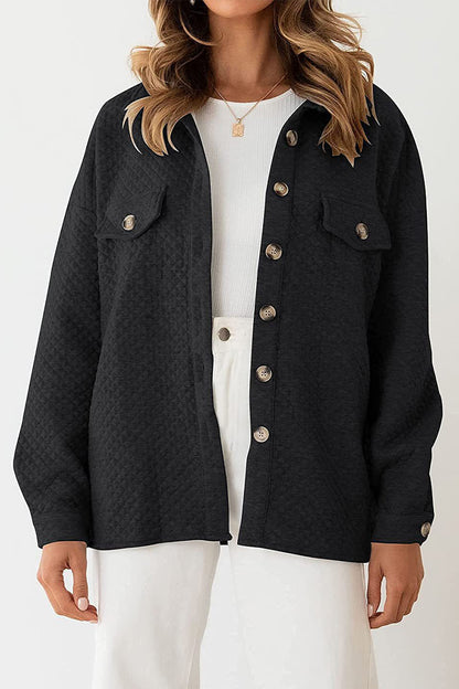 Casual Solid Buttons Turndown Collar Outerwear(6 Colors)