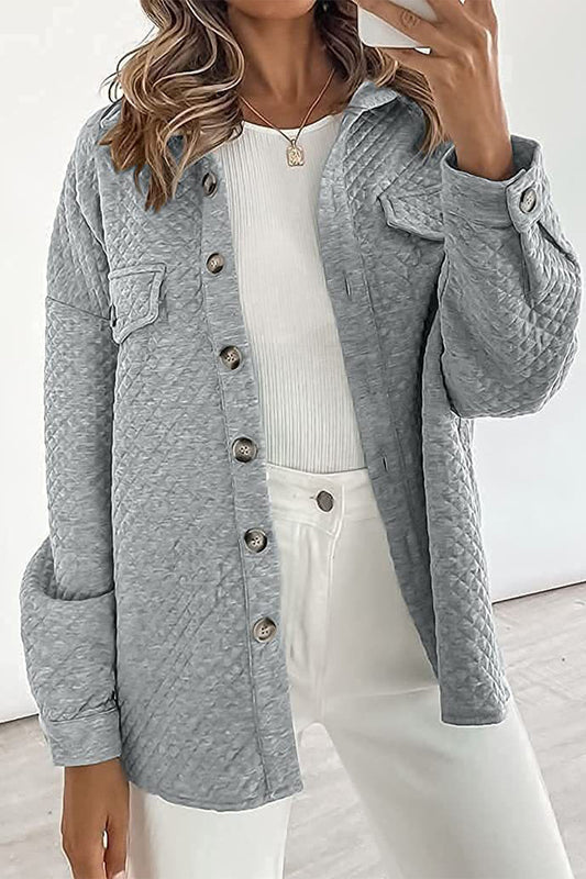 Casual Solid Buttons Turndown Collar Outerwear(6 Colors)