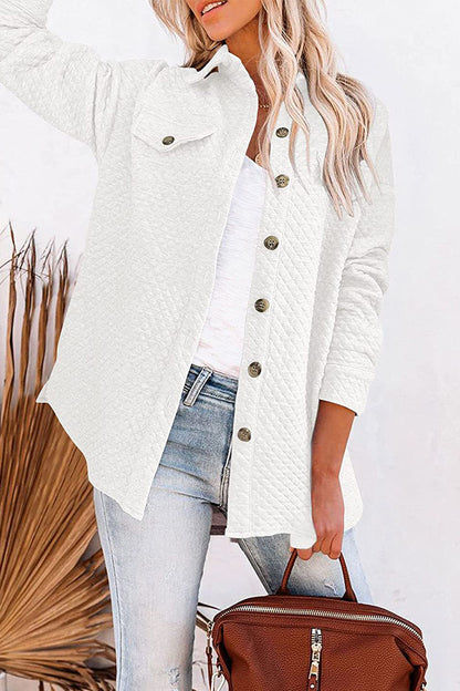 Casual Solid Buttons Turndown Collar Outerwear(6 Colors)