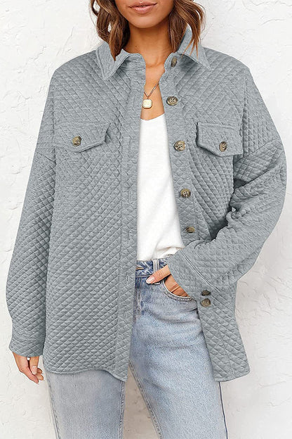 Casual Solid Buttons Turndown Collar Outerwear(6 Colors)